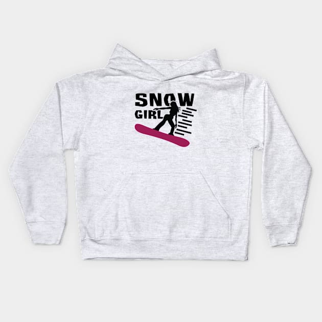 Snowboard Girl Kids Hoodie by ThyShirtProject - Affiliate